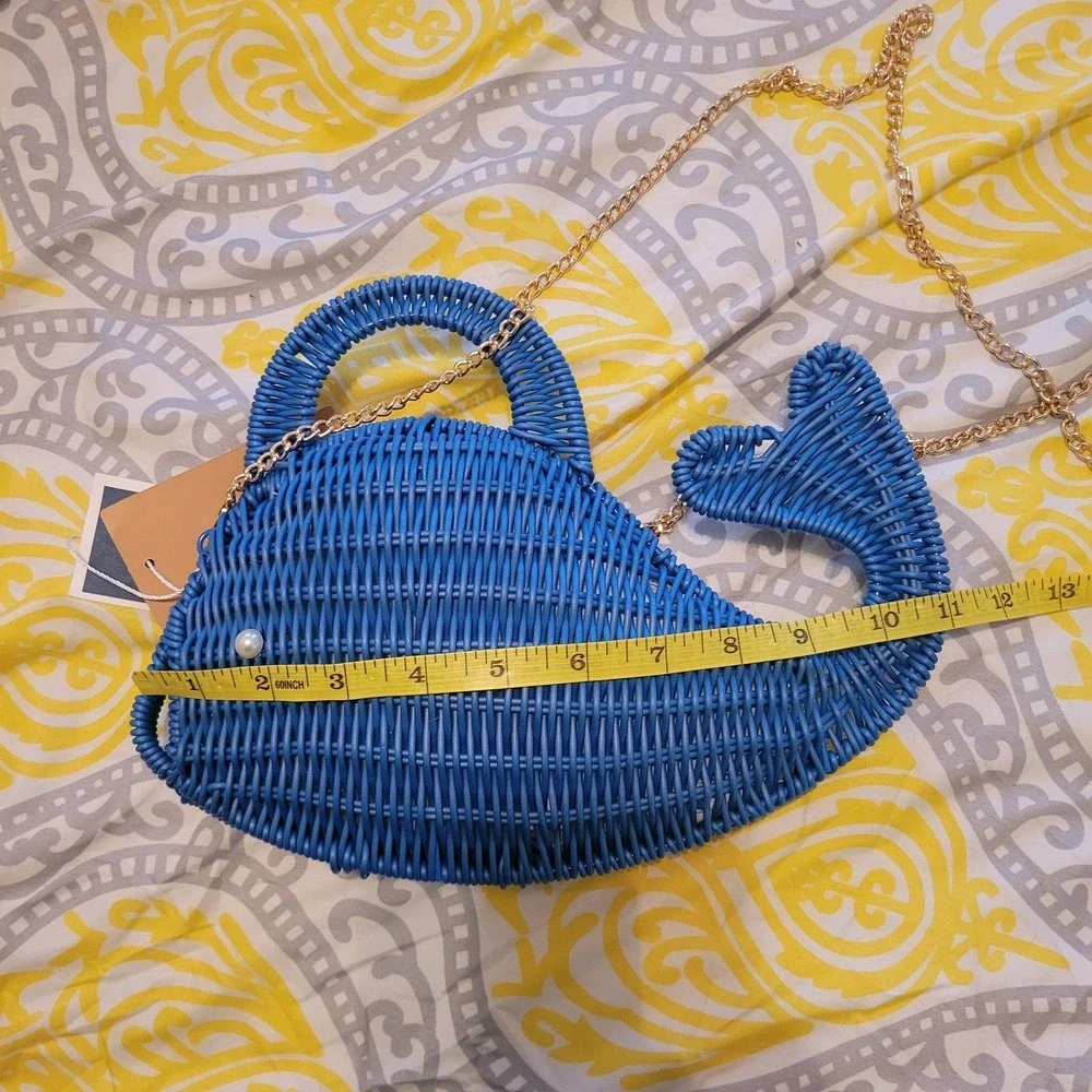 Tommy Bahama Wicker  Whale‎ Crossbody Bag  NWT